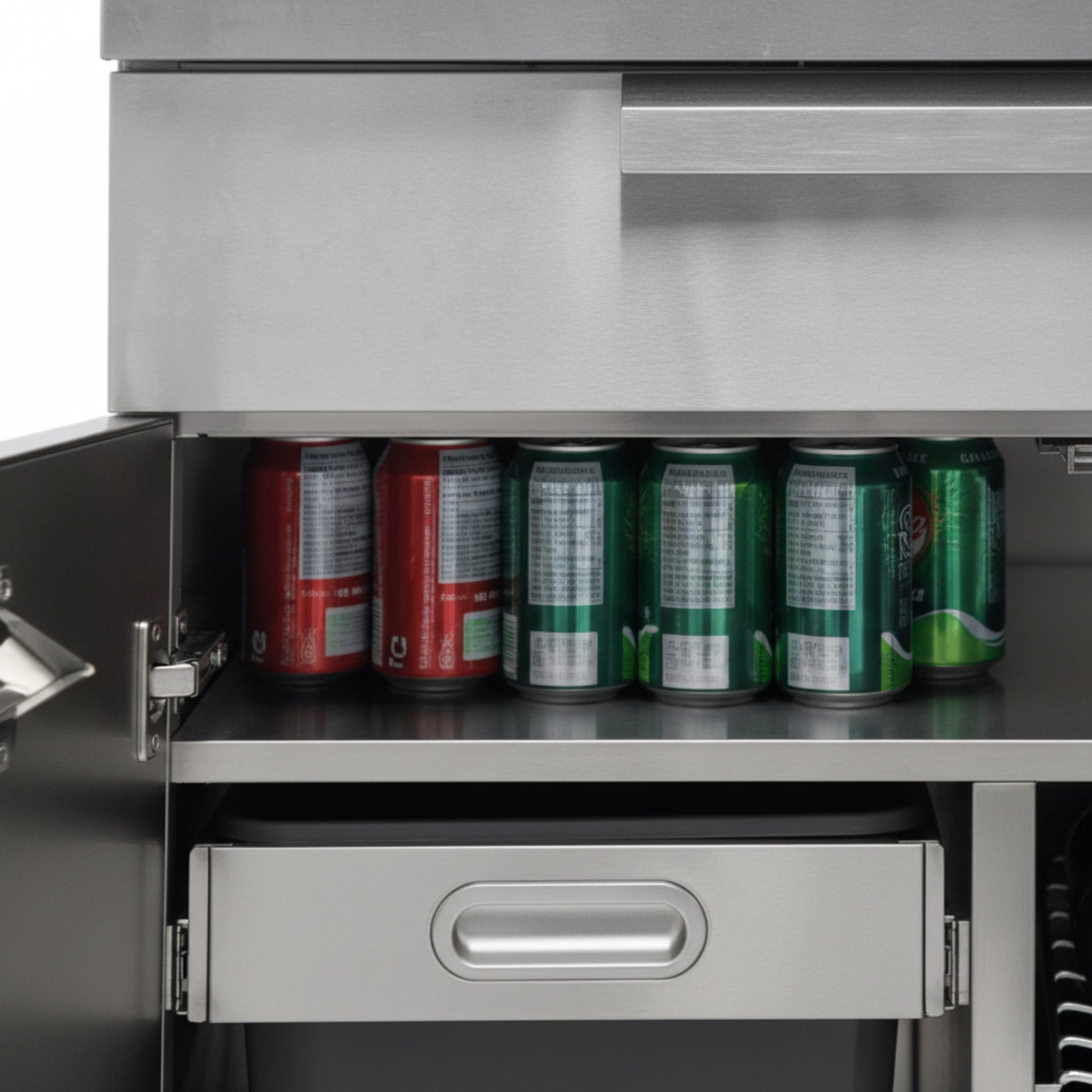 Newage Products Outdoor Kitchen Stainless Steel 2 Piece Cabinet Set with 2-Door and Bar Cabinet